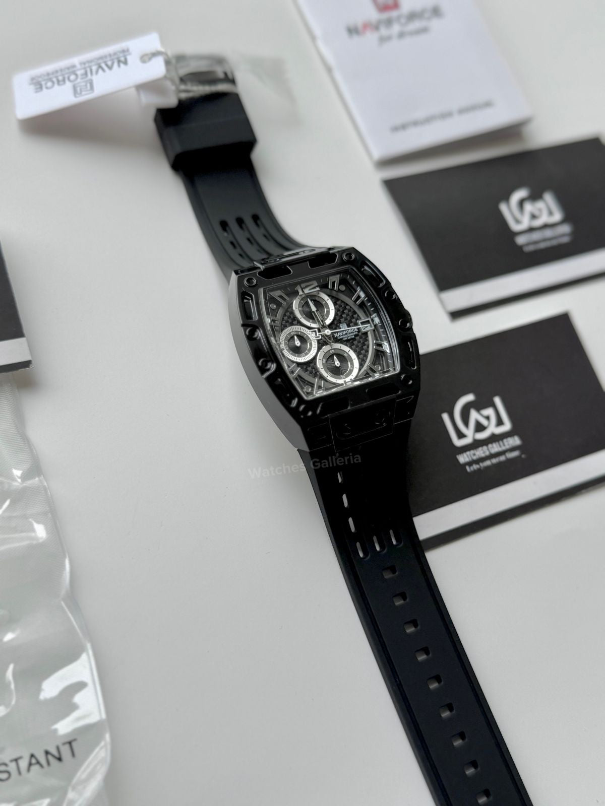 Naviforce NF7105 Tonneau Watch (Black) Naviforce Watch in Pakistan