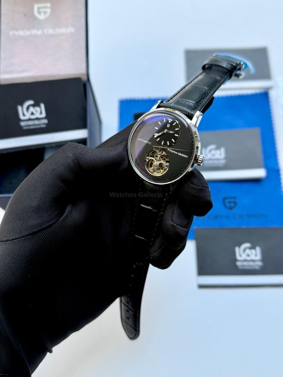 Pagani Design PD1796 Tourbillon Black in Pakistan – Luxury Automatic Mechanical Men’s Watch with Sapphire Crystal & Exhibition Back