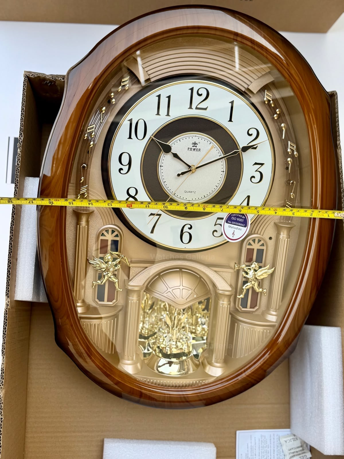 Power Melodies Music & Pendulum Wooden Wall Clock Brown | Quartz Movement | Musical Chime | Premium Wooden Wall Clock | Ref. 6251JRMKS1