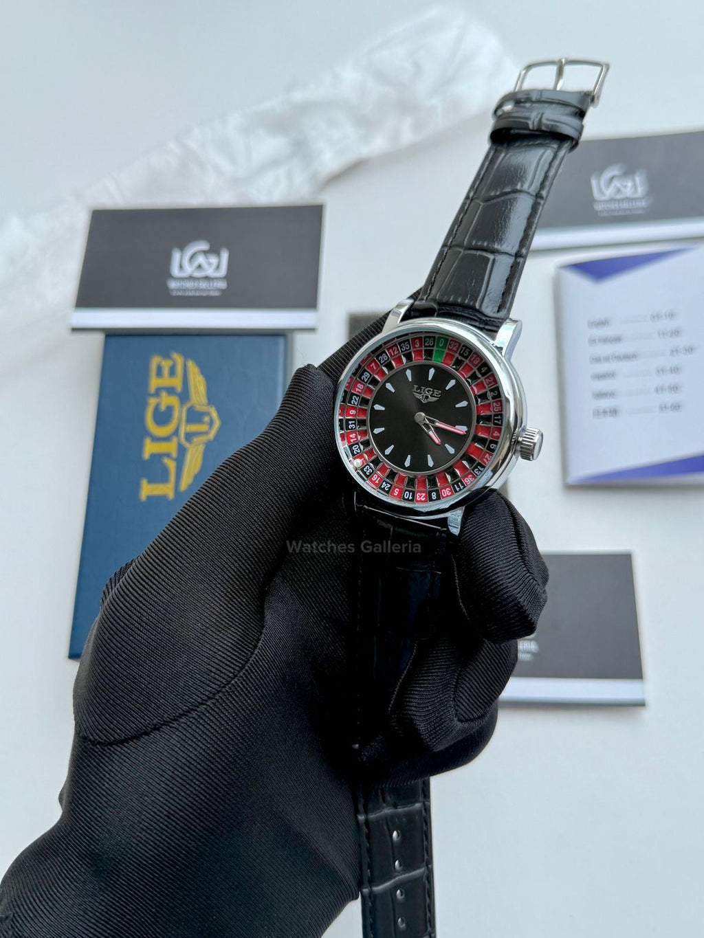 Lige Casino Watch Quartz (Silver Black) LG89161 Watches Galleria