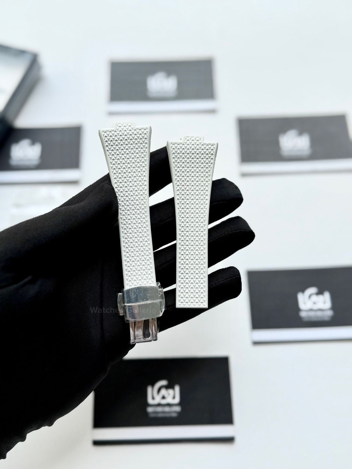 Tissot PRX 40mm Fluoro Rubber Silicone Strap Compatible with (12mm) – White Premium Strap with Silver Buckle, Quick Release Design, Pakistan Edition