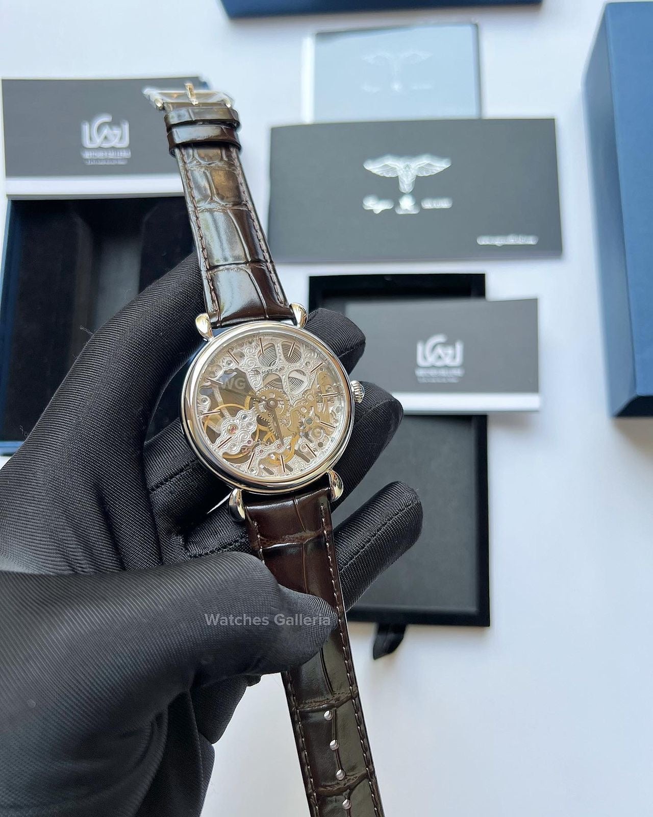 Sugess Skeleton Slimmaster Manual Wind (Brown Silver) SU3600 (Discontinued)