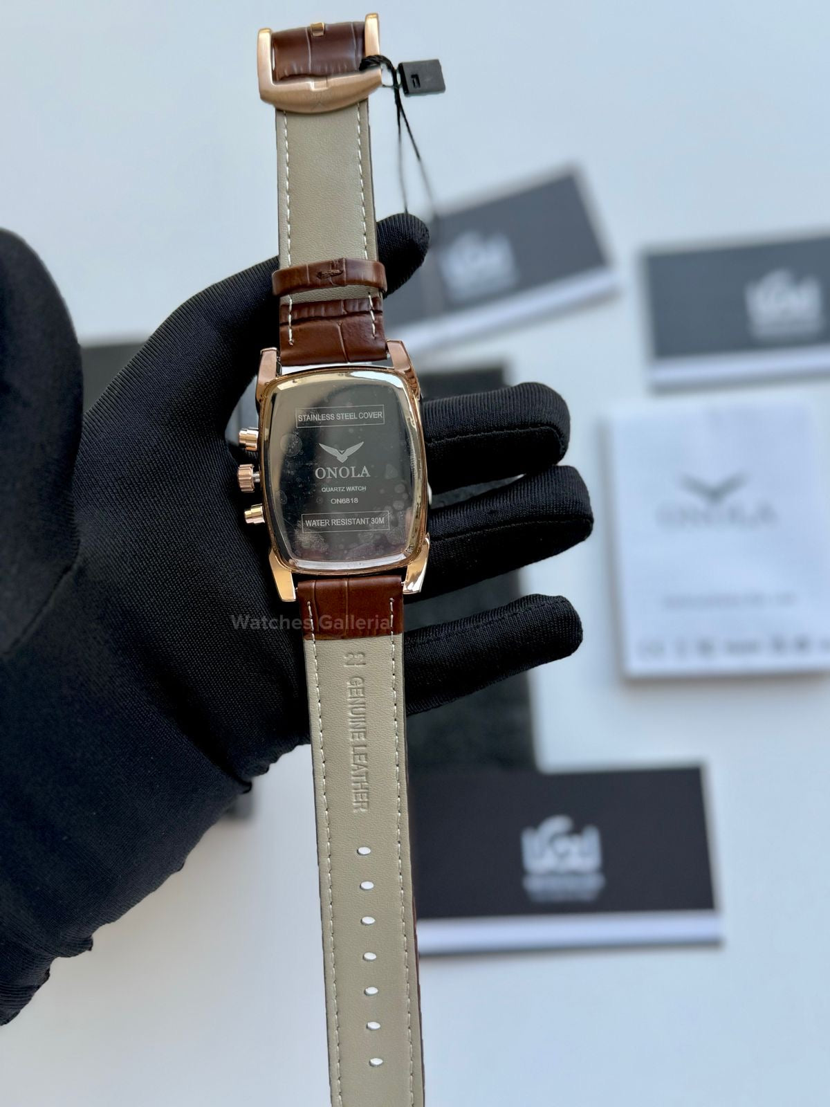 Onola Square Chronograph Quartz (Brown) ON6818 Watches Galleria