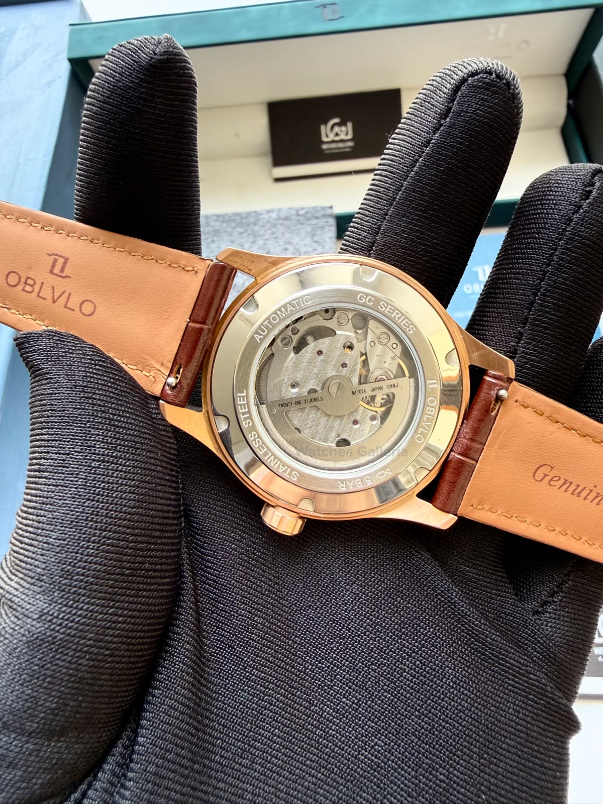 OBLVLO GC (Brown Rose Gold Blue) Grand Complications Celestial Automatic Watch Brown & Black Dial with Rose Gold Details, Moving Constellation & Earth Display – OBLVLOGC | Oblvlo
