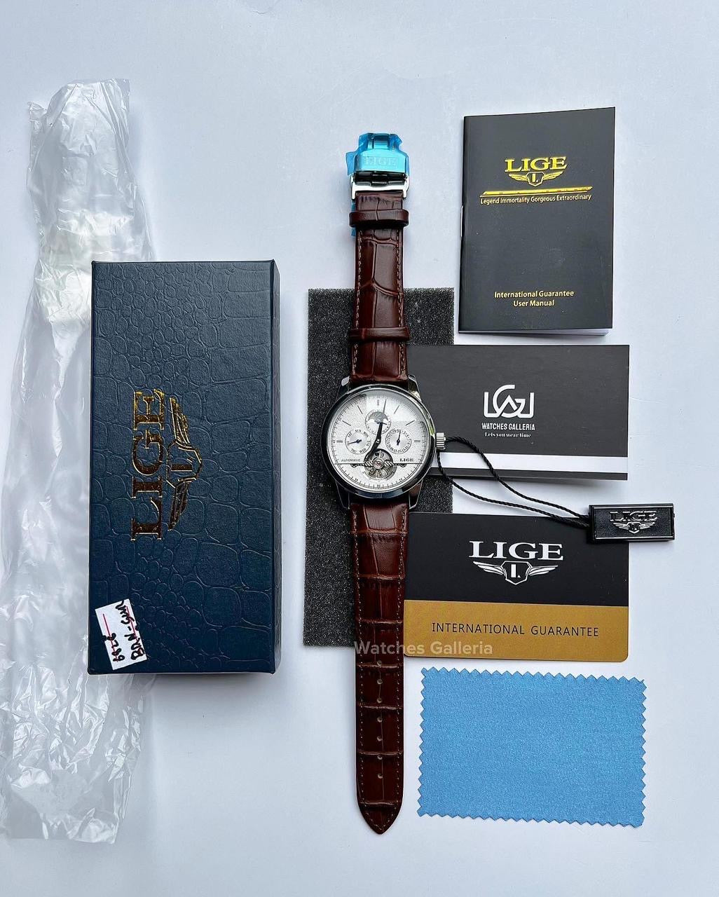 Lige Moonphase Automatic (Brown Silver) LIGE6828