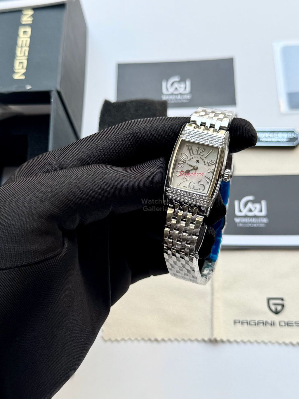 Pagani Design PD1737 Square Ladies Watch Silver White 22mm – Swiss Ronda 762 Quartz | Sapphire Glass | Elegant Stone Dial