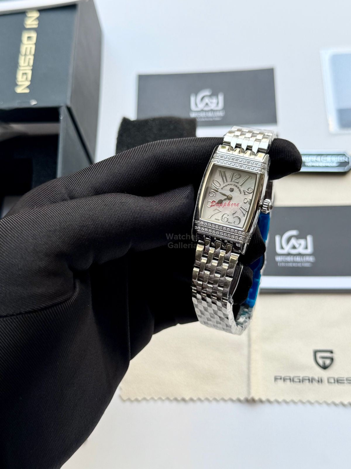 Pagani Design PD1737 Square Ladies Watch Silver White 22mm – Swiss Ronda 762 Quartz | Sapphire Glass | Elegant Stone Dial