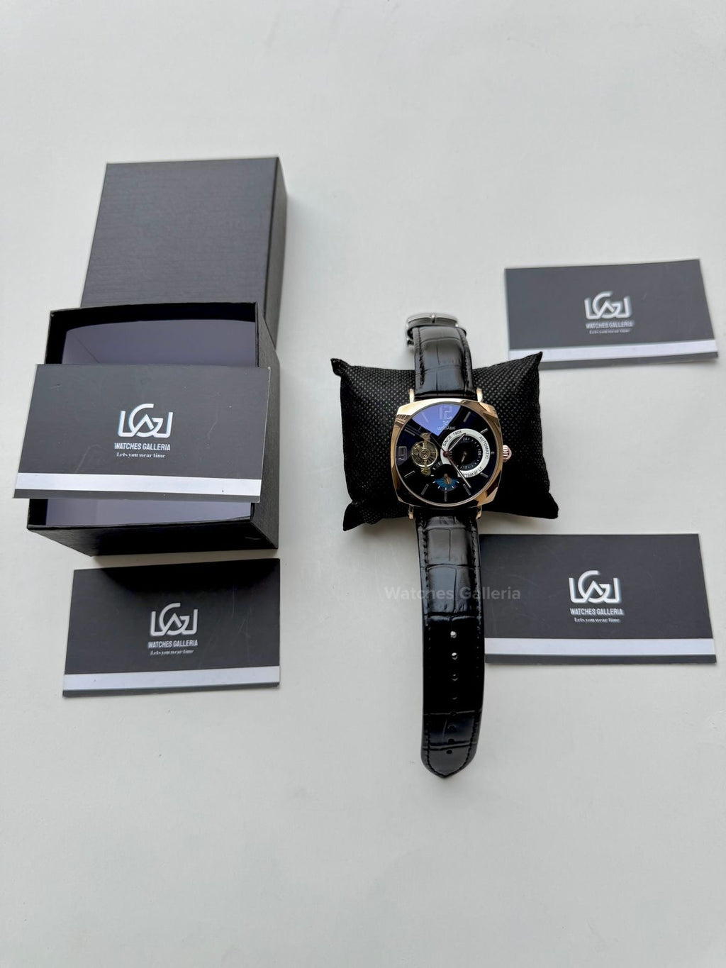 Aokulasic AOKU001 Moonphase Flywheel (Black/Rose Gold) Aokulasic Watch in Pakistan