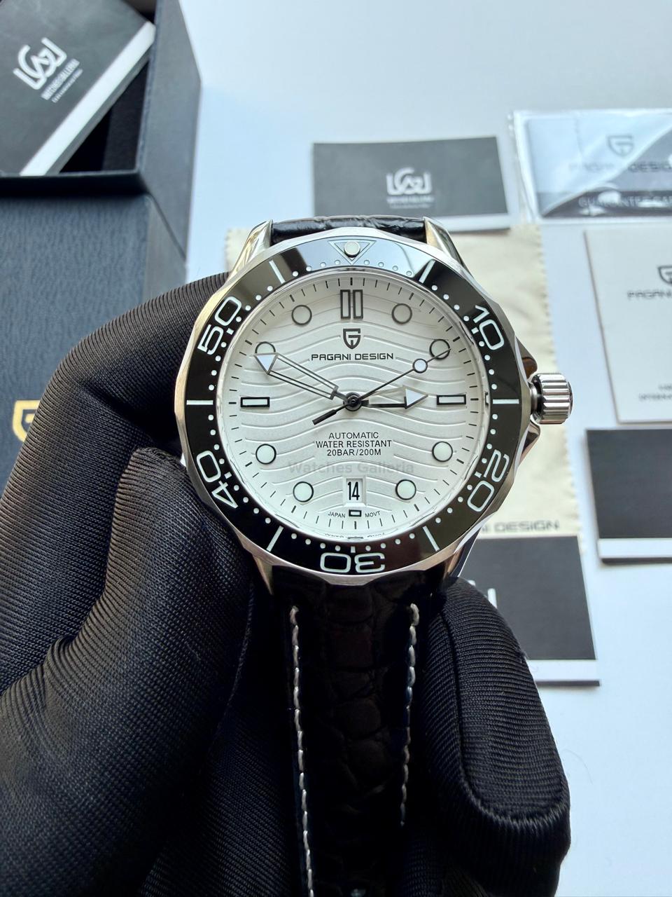 Pagani Design PD1685 Seamaster Diver White Automatic Watch – 200M Sapphire Crystal NH35A/Miyota Luxury Dive Watch in Pakistan | Watches Galleria