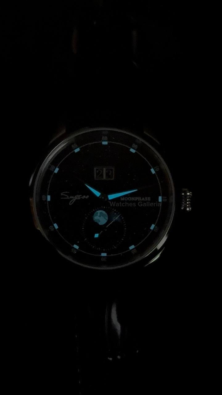Sugess S401B Brown Leather Moonphase Watch in Pakistan – Luxury Men’s Automatic Mechanical Watch with Starry Sky Dial
