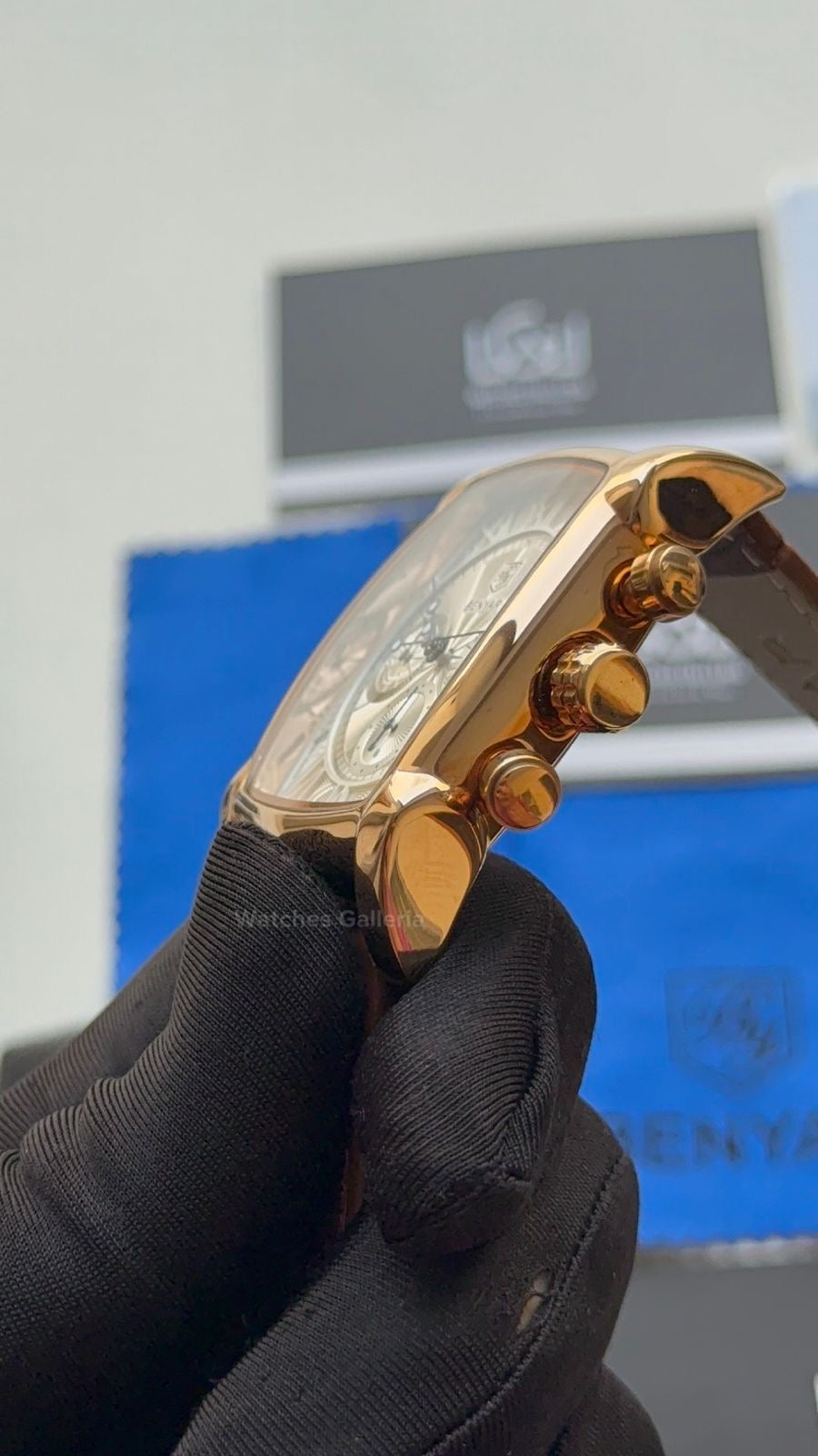 Benyar BY5113 Square Chronograph (Brown/White Rose Gold) Benyar Watch Pakistan