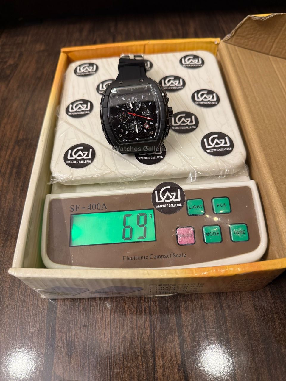 LIGE LG89148 Black Tonneau Chronograph Watch in Pakistan – Luxury Men’s Quartz Watch with Silicon Strap