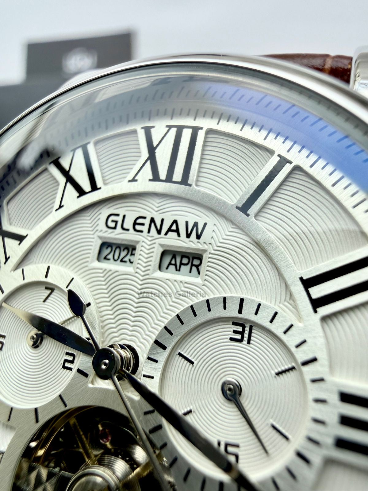Glenaw GL8920 Calendar Flywheel Automatic Watch – Brown | Luxury Automatic Wristwatch for Men