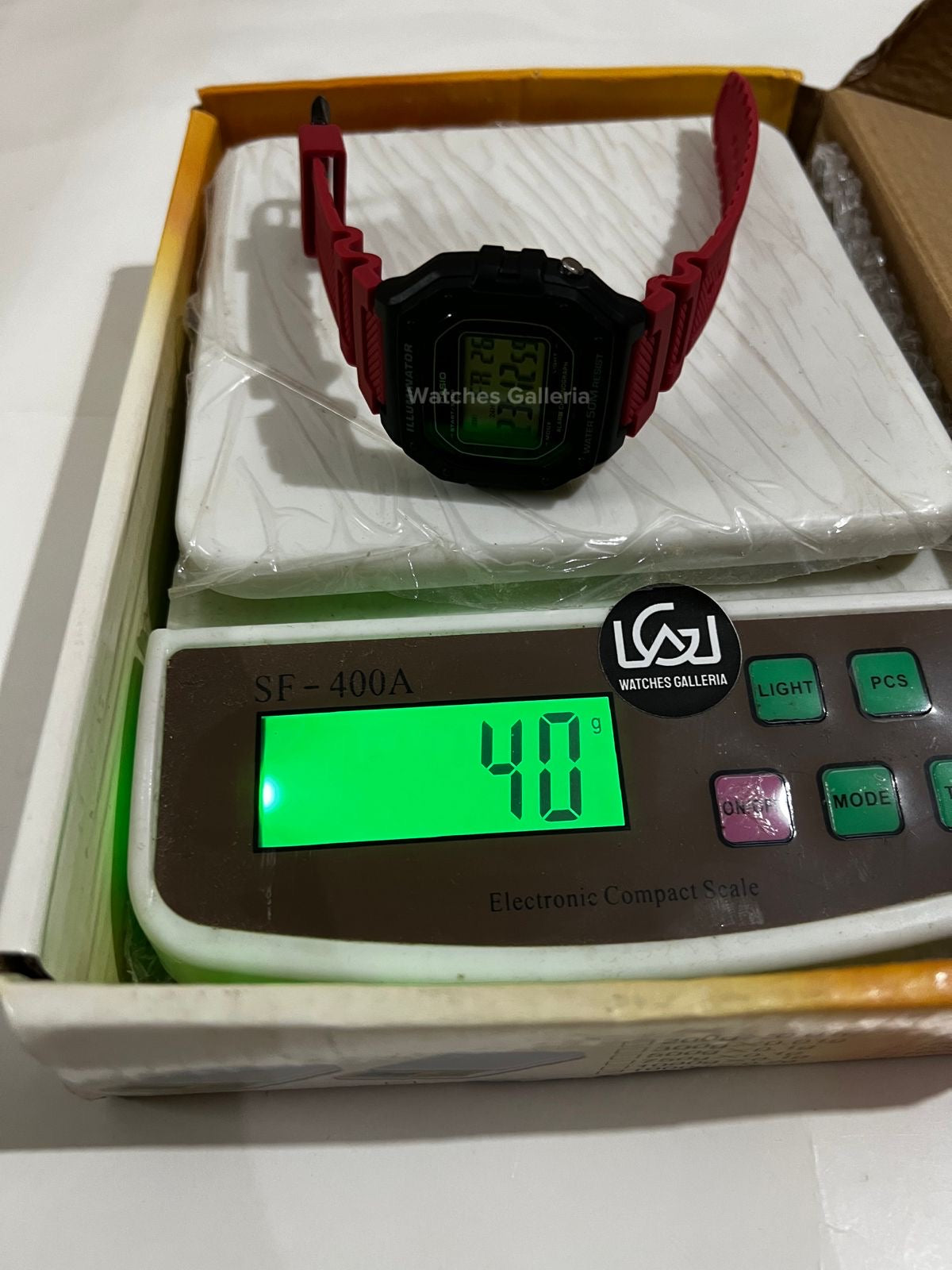 Casio Sports Digital Watch Red Exclusive (White Display) W218H Watches Galleria