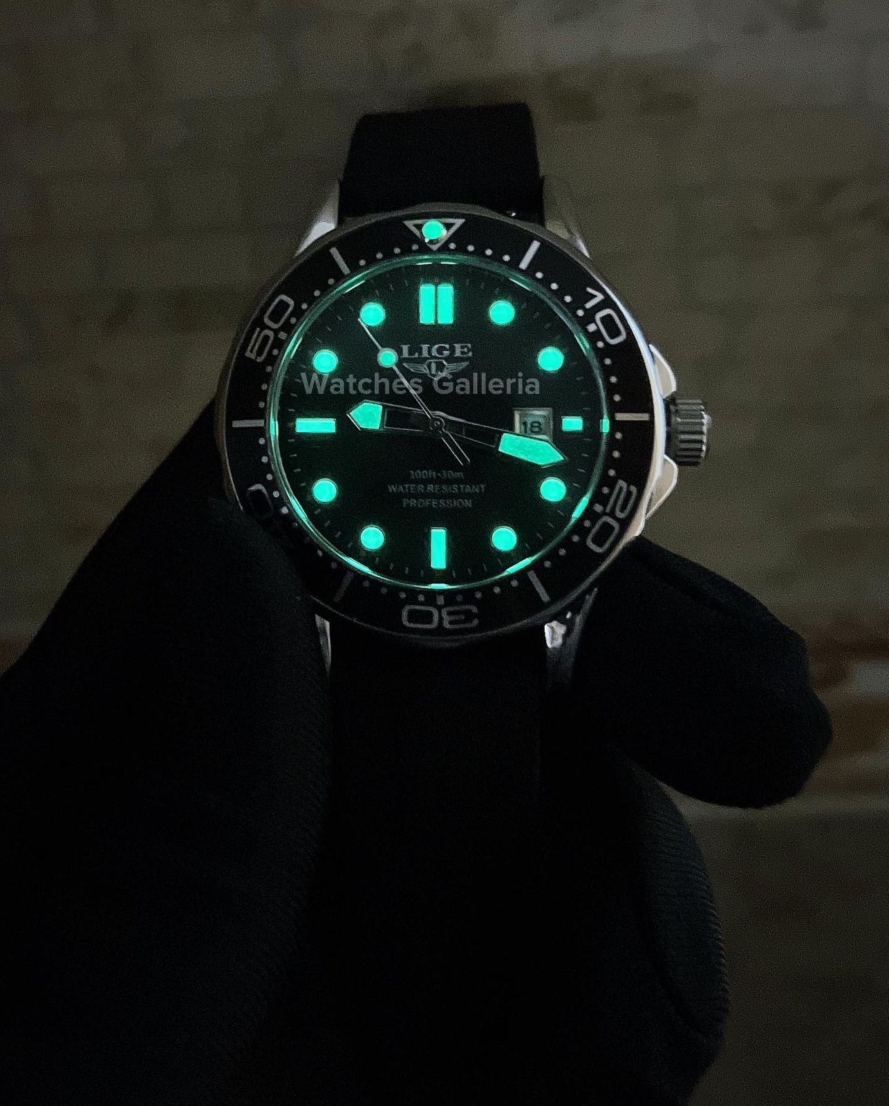 Lige Sea Master Diver Quartz (Black) LG8963