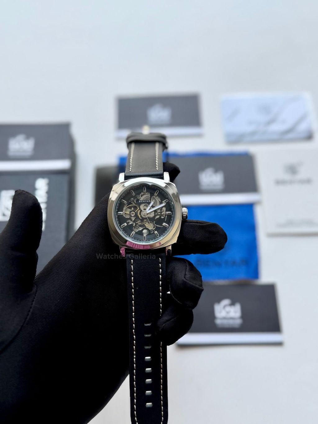 Benyar BY5121 Skeleton Automatic Watch (Silver Black) Benyar in Pakistan