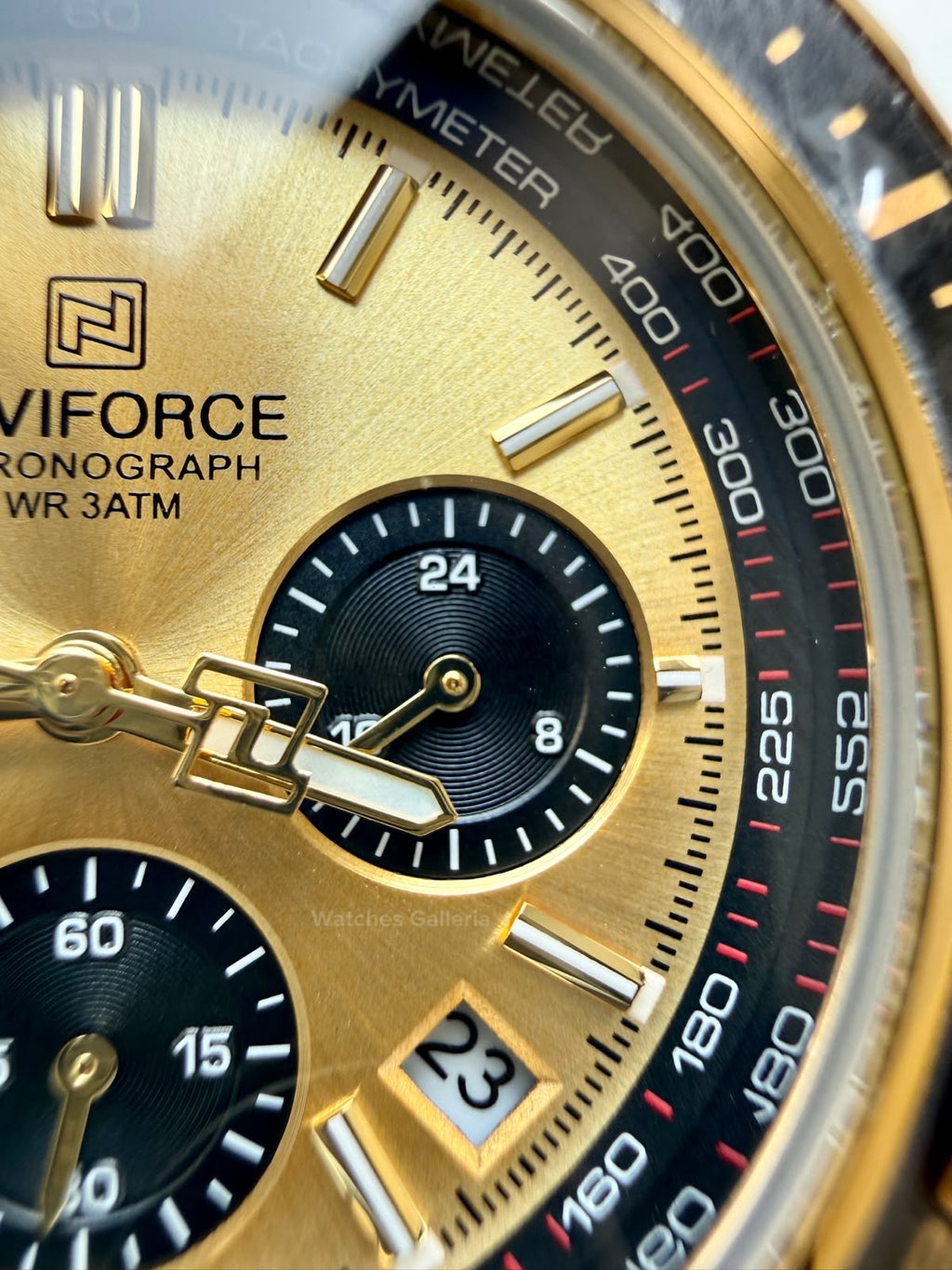 Naviforce NF8049 Watch Pakistan | Naviforce Men Watch | Naviforce Chain Watch | Silver Gold Chronograph Watch
