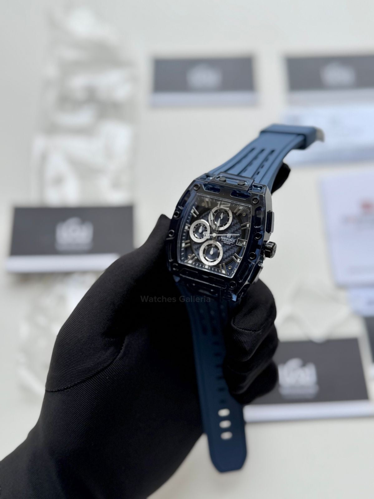 Naviforce NF7105 Tonneau (Blue) Naviforce Watch Pakistan