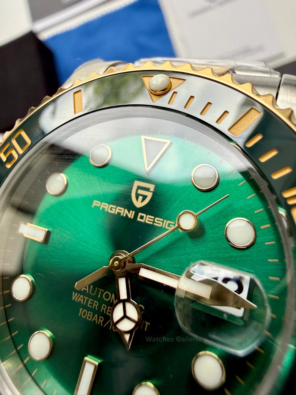 Pagani Design Watch PD1639 Submariner Automatic (Gold Green) Pagani Design in Pakistan