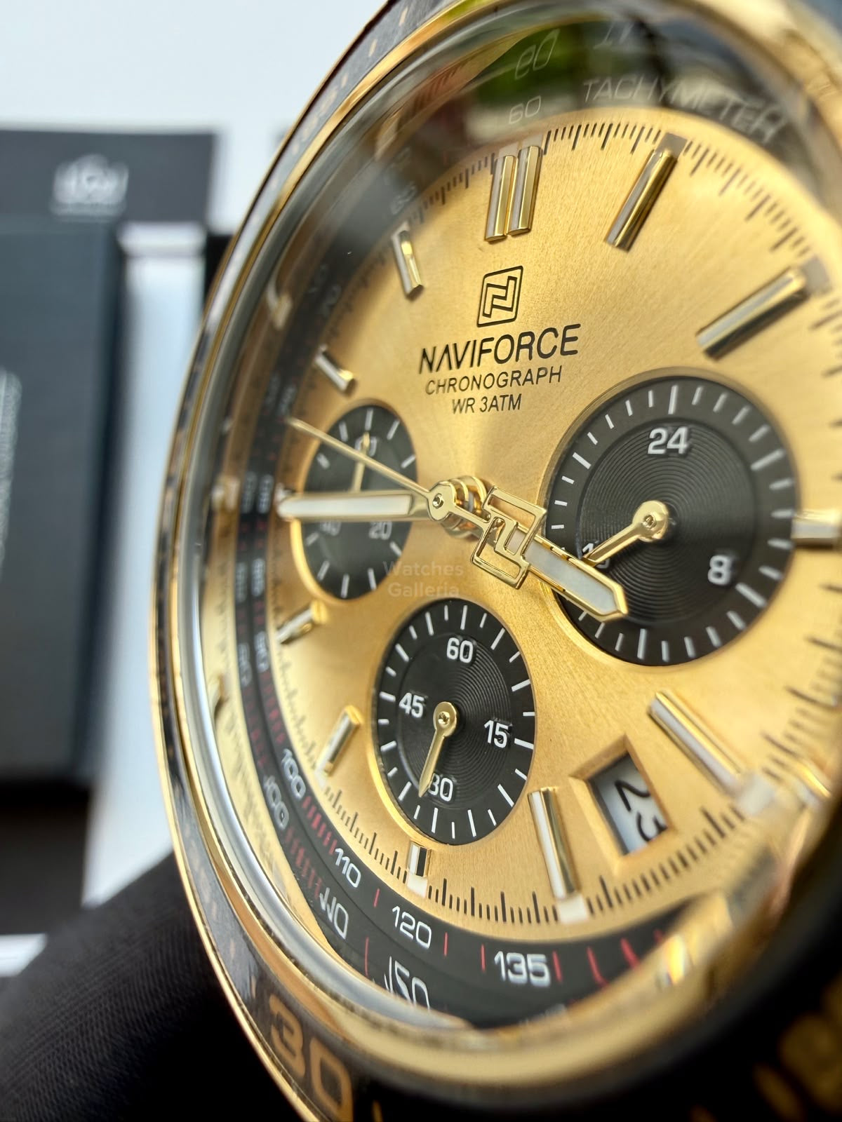 Naviforce NF8049 Watch Pakistan | Naviforce Men Watch | Naviforce Chain Watch | Silver Gold Chronograph Watch