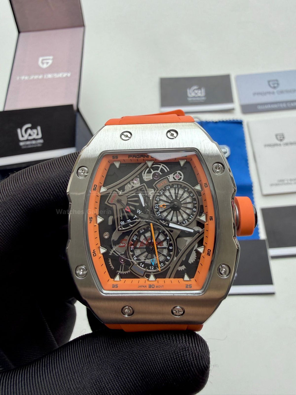 Pagani Design Tonneau Calendar Quartz PDys012 (Orange) Pagani Design in Pakistan