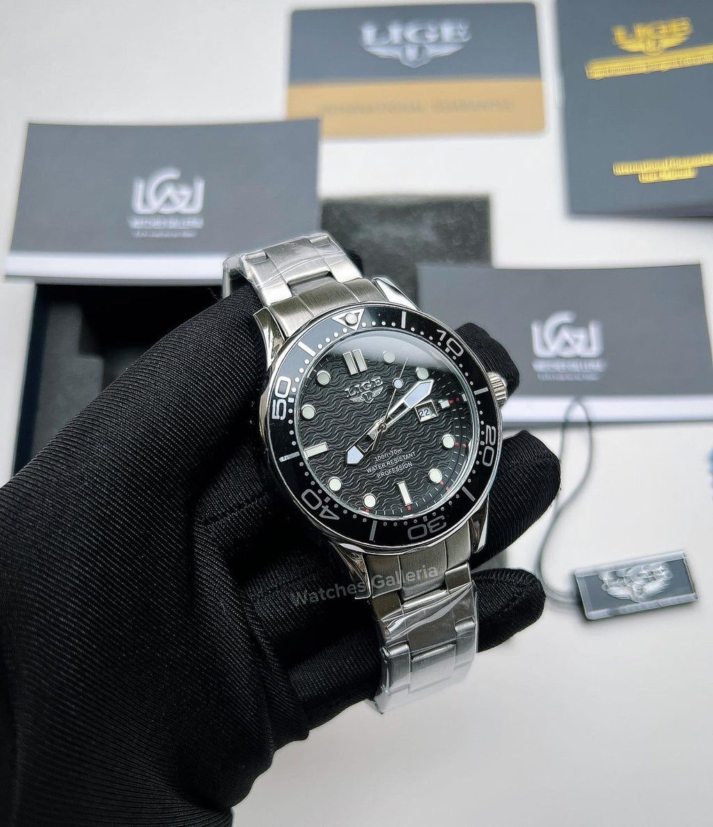 Lige Sea Master Diver Quartz (Black) LG8936