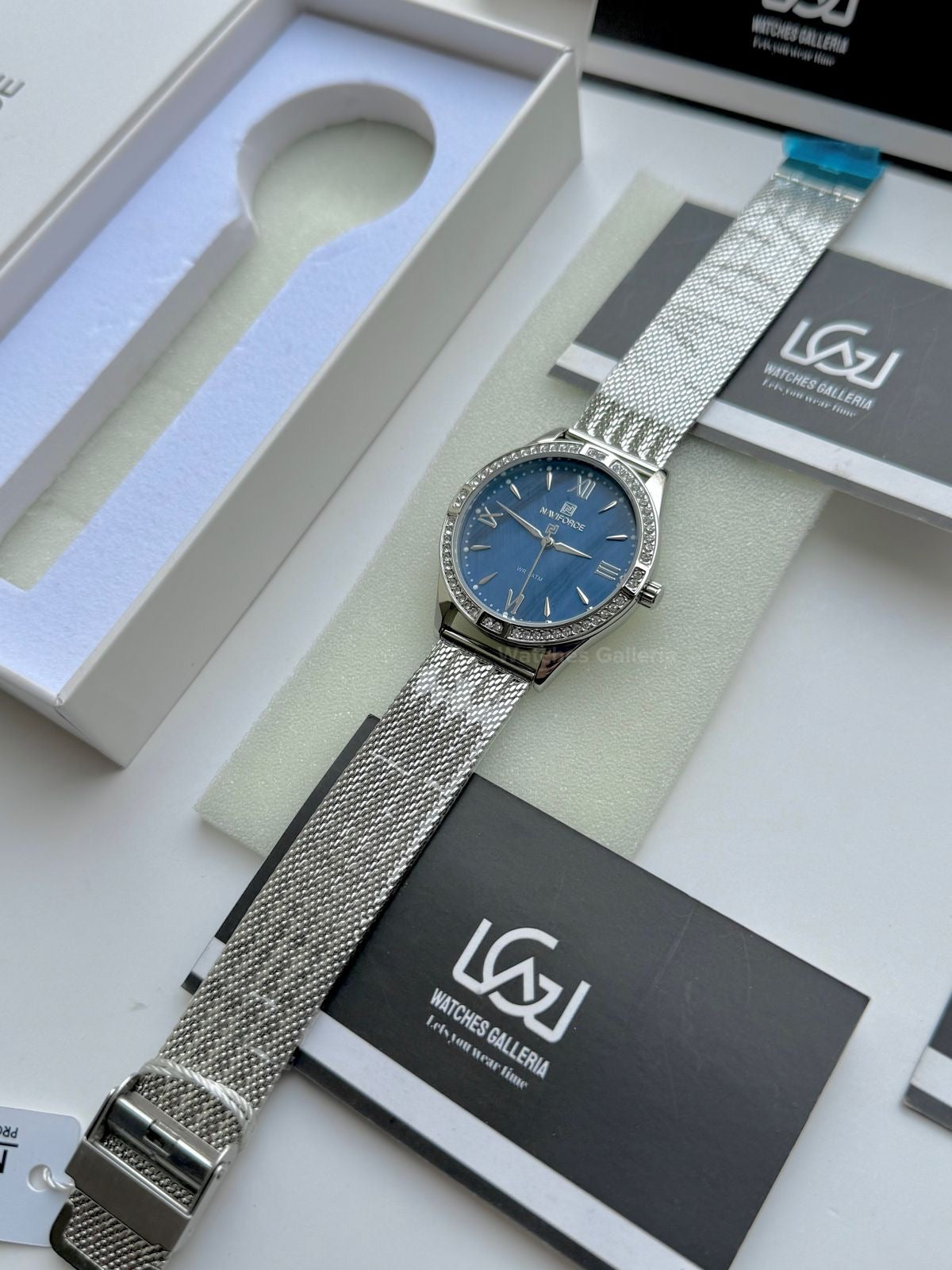 Naviforce NF5028 Blue Classic Stones Quartz Watch (Unisex) Naviforce Watch Pakistan