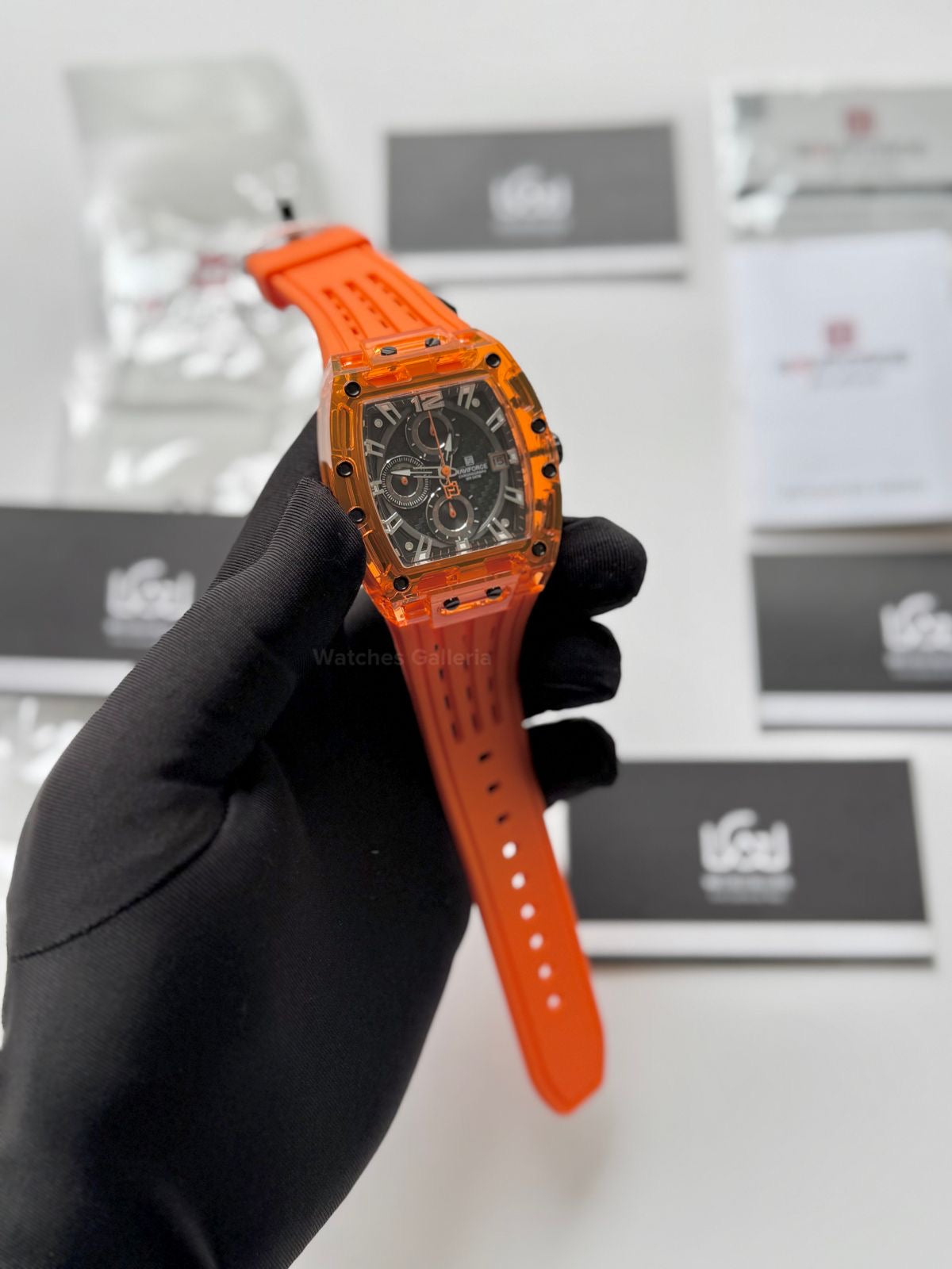 Naviforce NF7105 Tonneau Watch (Orange) Naviforce Watch in Pakistan