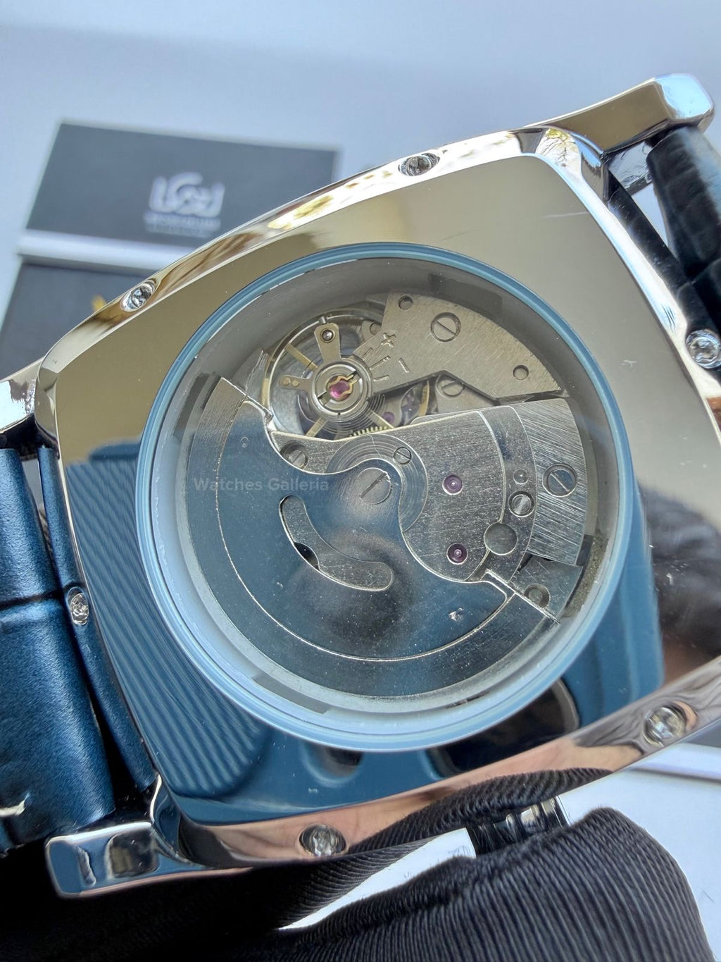 Onola 6848 Square Moonphase Open heart Automatic (Blue) Onola Watch in Pakistan