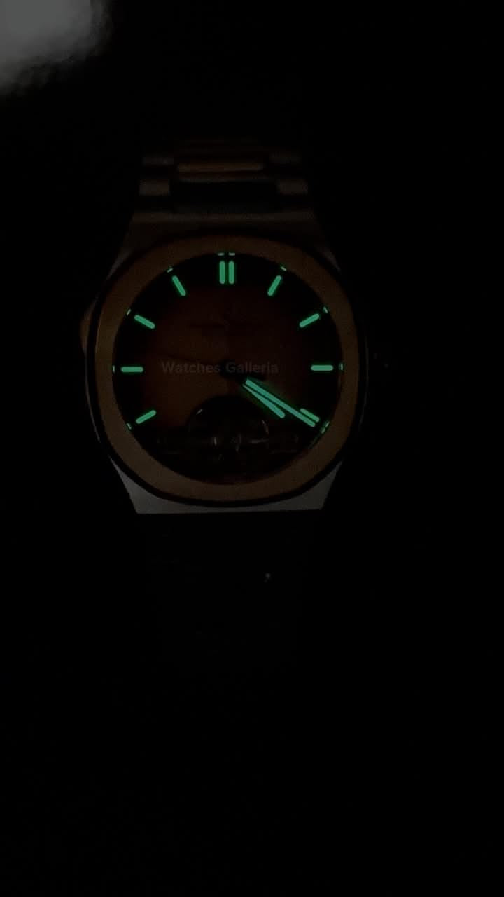 Pagani Design PDys025 Nautilus Flywheel Rose Gold 42mm Automatic Watch – Sapphire Crystal | E3251 Movement | 5ATM