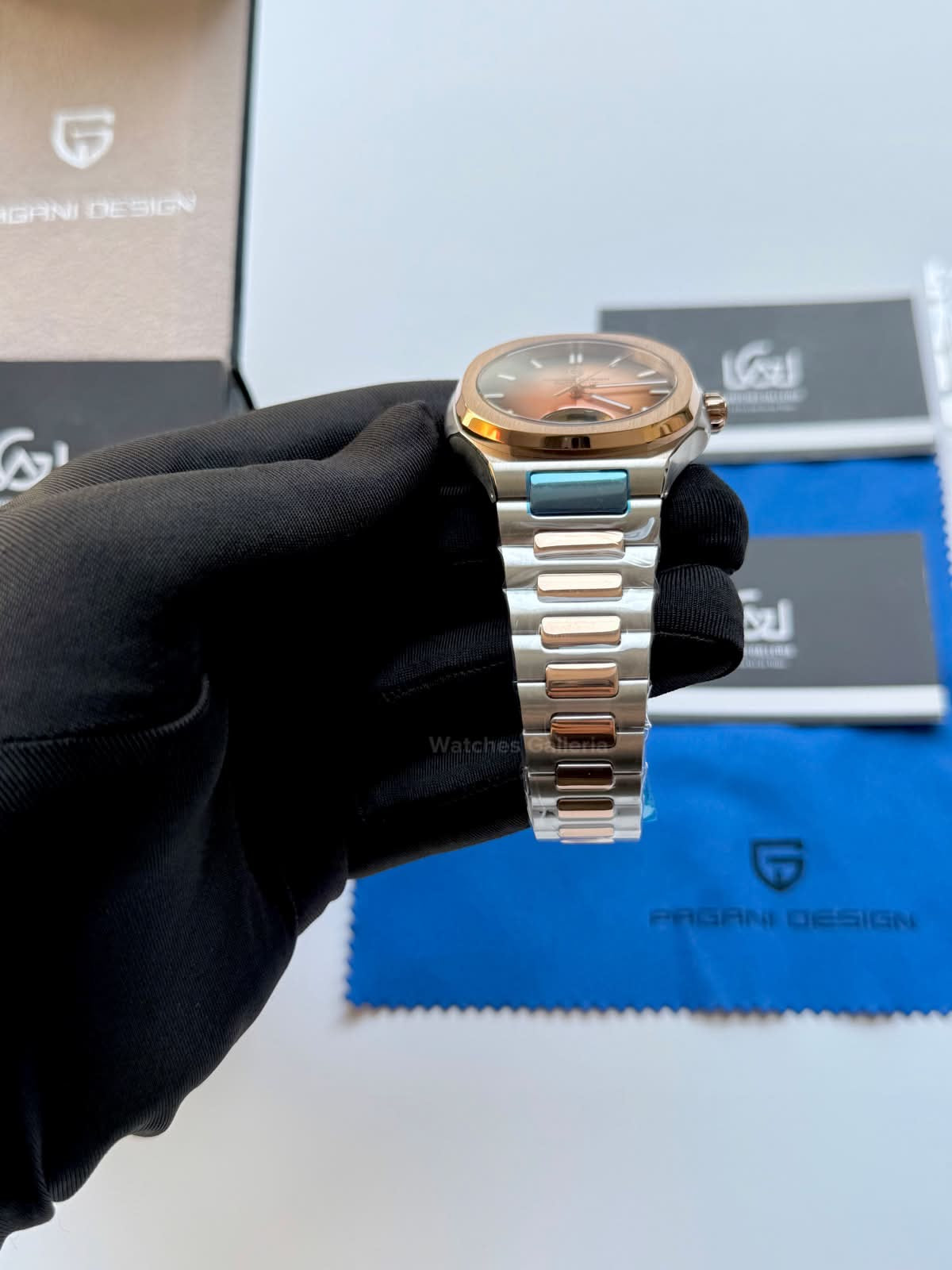 Pagani Design PDys025 Nautilus Flywheel Rose Gold 42mm Automatic Watch – Sapphire Crystal | E3251 Movement | 5ATM