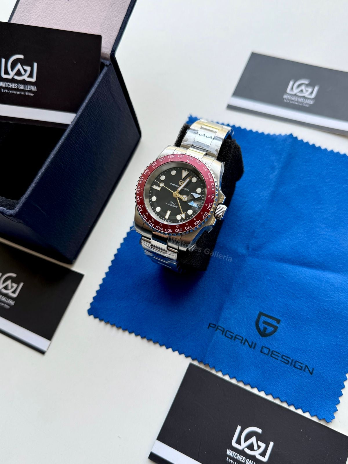 Pagani Design PD1758 World Time GMT Automatic (Red) | Pagani Design Pakistan | PD-1758