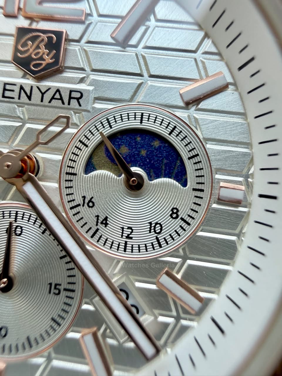 Benyar BY5225 Land Dweller Chronograph (White-Rose Gold) Dial Luxury Men’s Watch in Pakistan – Japanese Quartz Stainless Steel Watch