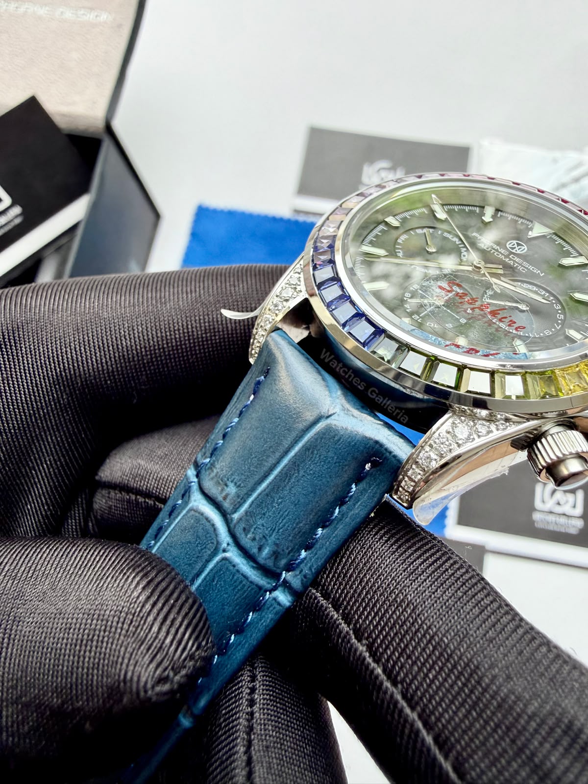 Pagani Design PG1666 Daytona Rainbow Limited Edition Black Automatic Chronograph Watch | 40mm Sapphire Crystal | HZ2196G Movement | 100M Water Resistant