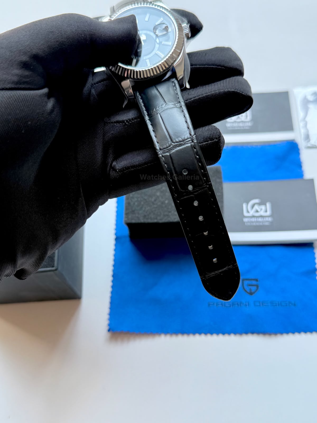 Pagani Design PD1888 Sky Dweller Black Leather Automatic GMT Watch for Men Sapphire Crystal Original Pagani Design Watch Pakistan
