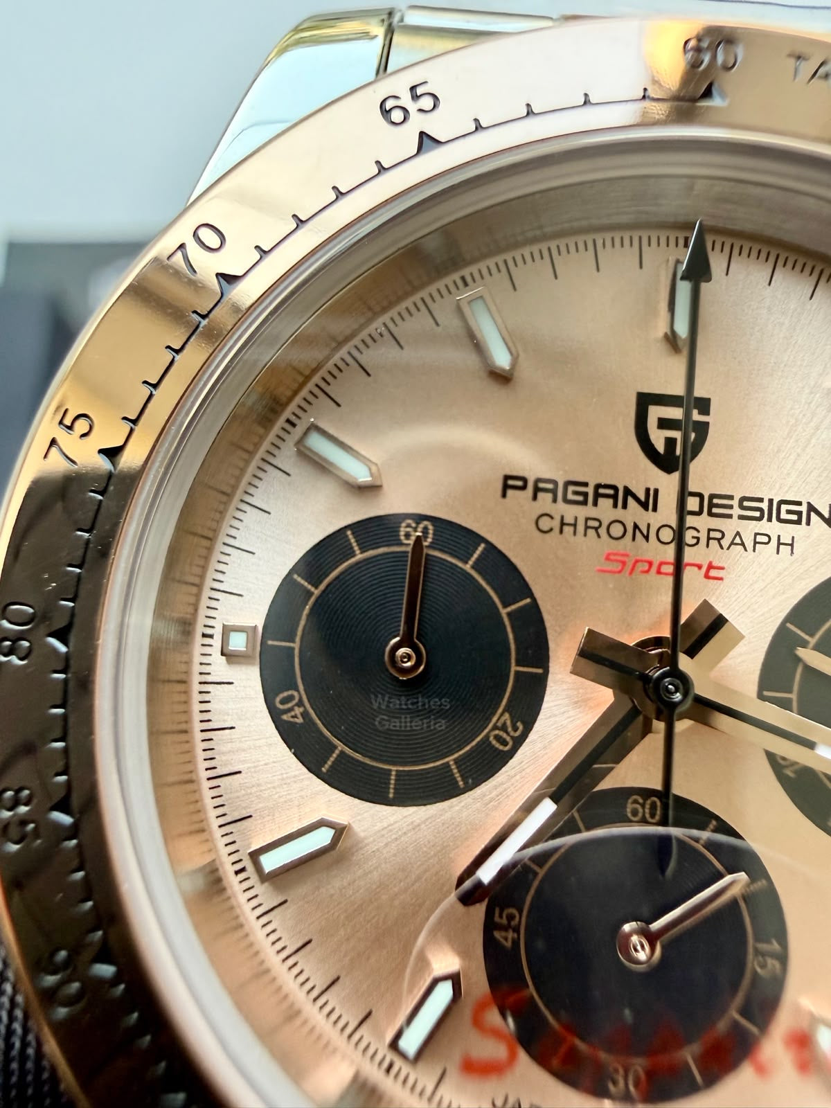 Pagani Design PD1644 Daytona Rose Gold Two Tone Jubilee Limited Edition Men’s Chronograph Watch – Seiko VK63 Japan Quartz | Sapphire Crystal | Ceramic Bezel | 100M Water Resistant