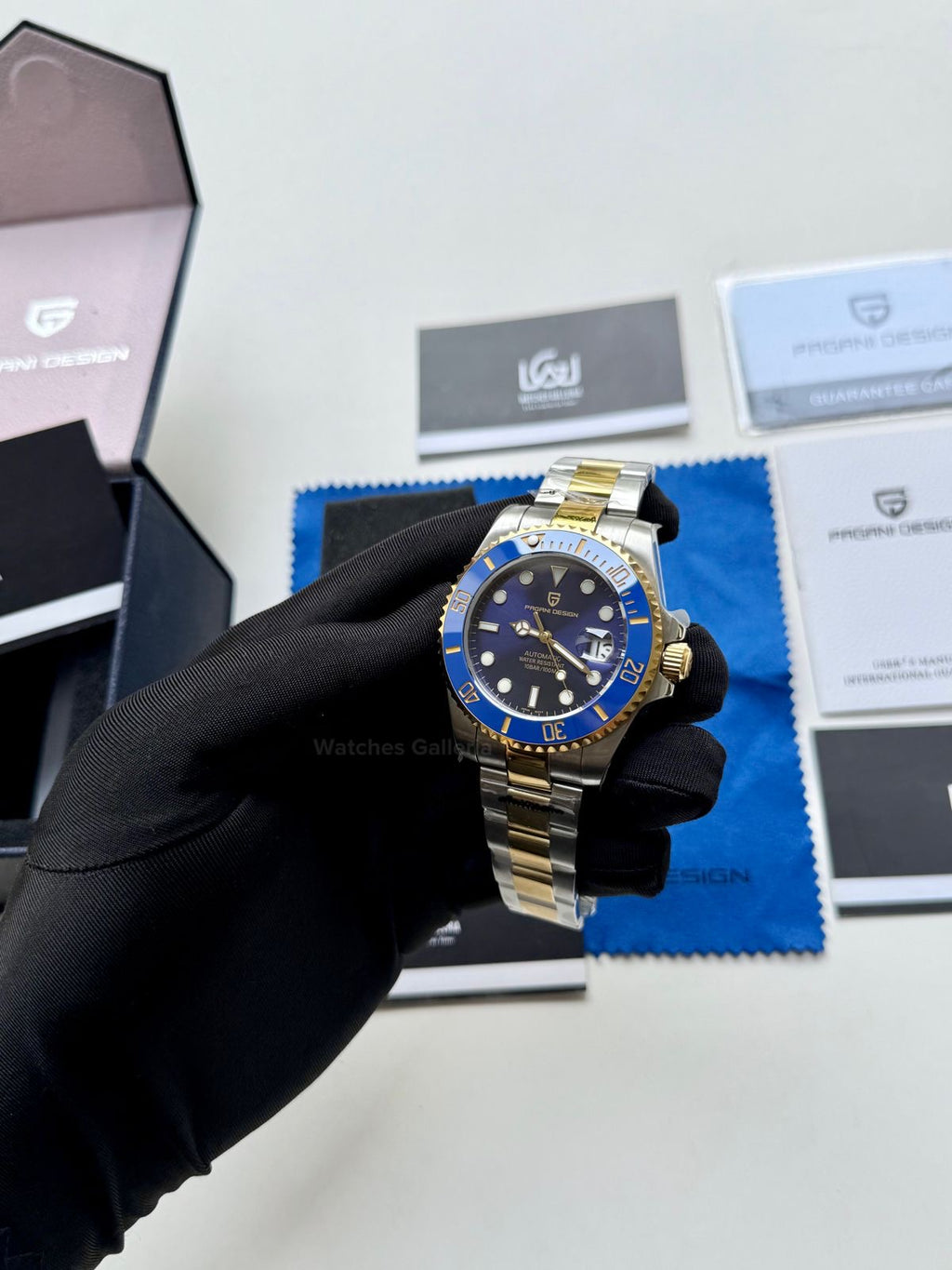 Pagani Design Watch PD1639 Submariner Automatic (Gold Blue) Pagani Design in Pakistan