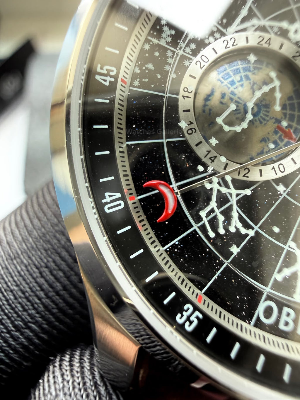 OBLVLO GC (Brown Silver Black) Grand Complications Celestial Automatic Watch Brown & Black Dial with Rose Gold Details, Moving Constellation & Earth Display – OBLVLOGC | Oblvlo