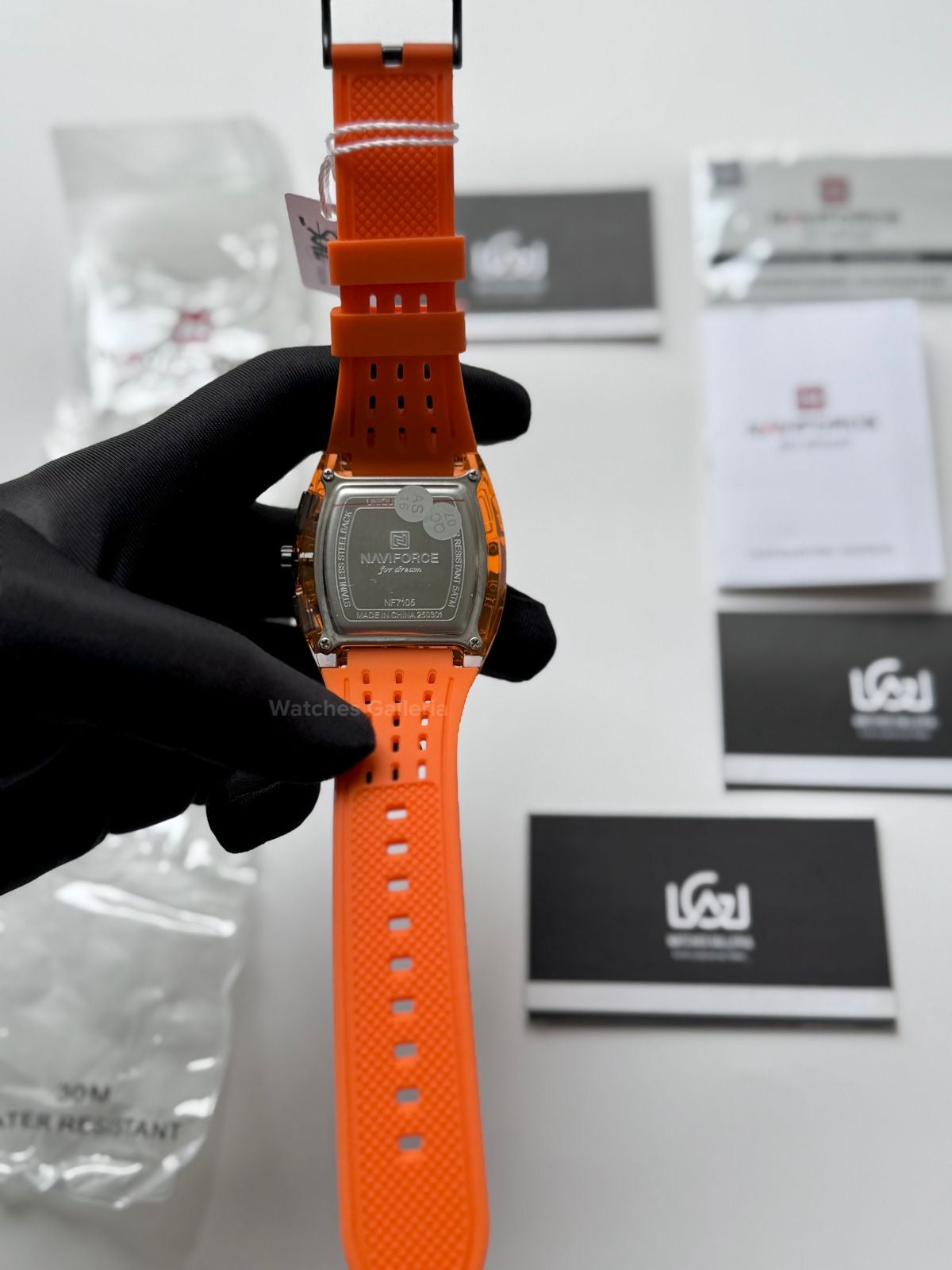Naviforce NF7105 Tonneau Watch (Orange) Naviforce Watch in Pakistan