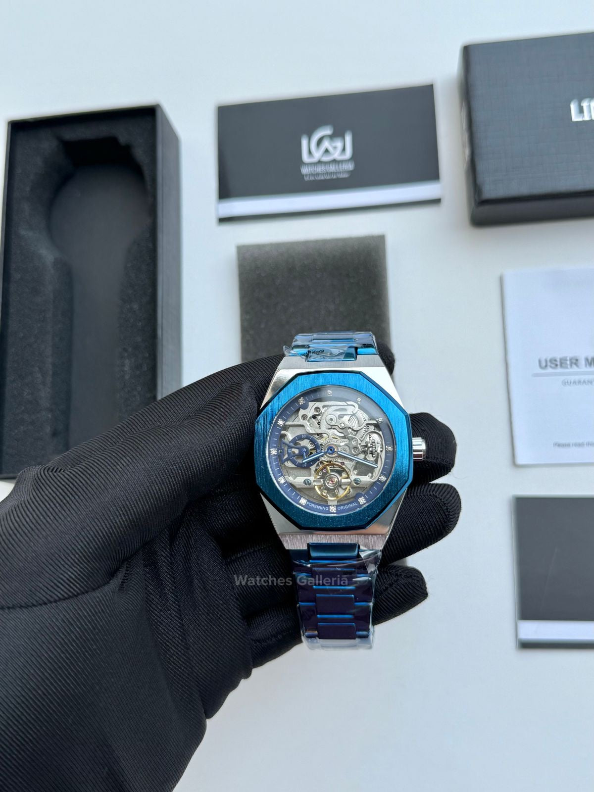 Forsining Royal Oak Skeleton Automatic (Silver/Blue) TM375G Watches Galleria