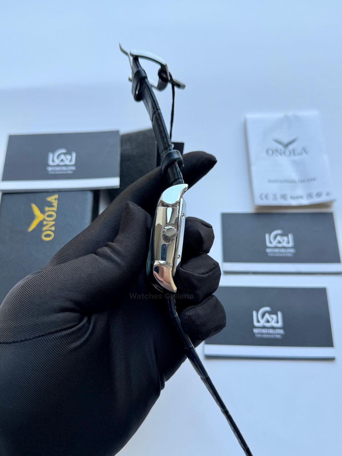 Onola 6848 Square Moonphase Open heart Automatic (Blue) Onola Watch in Pakistan