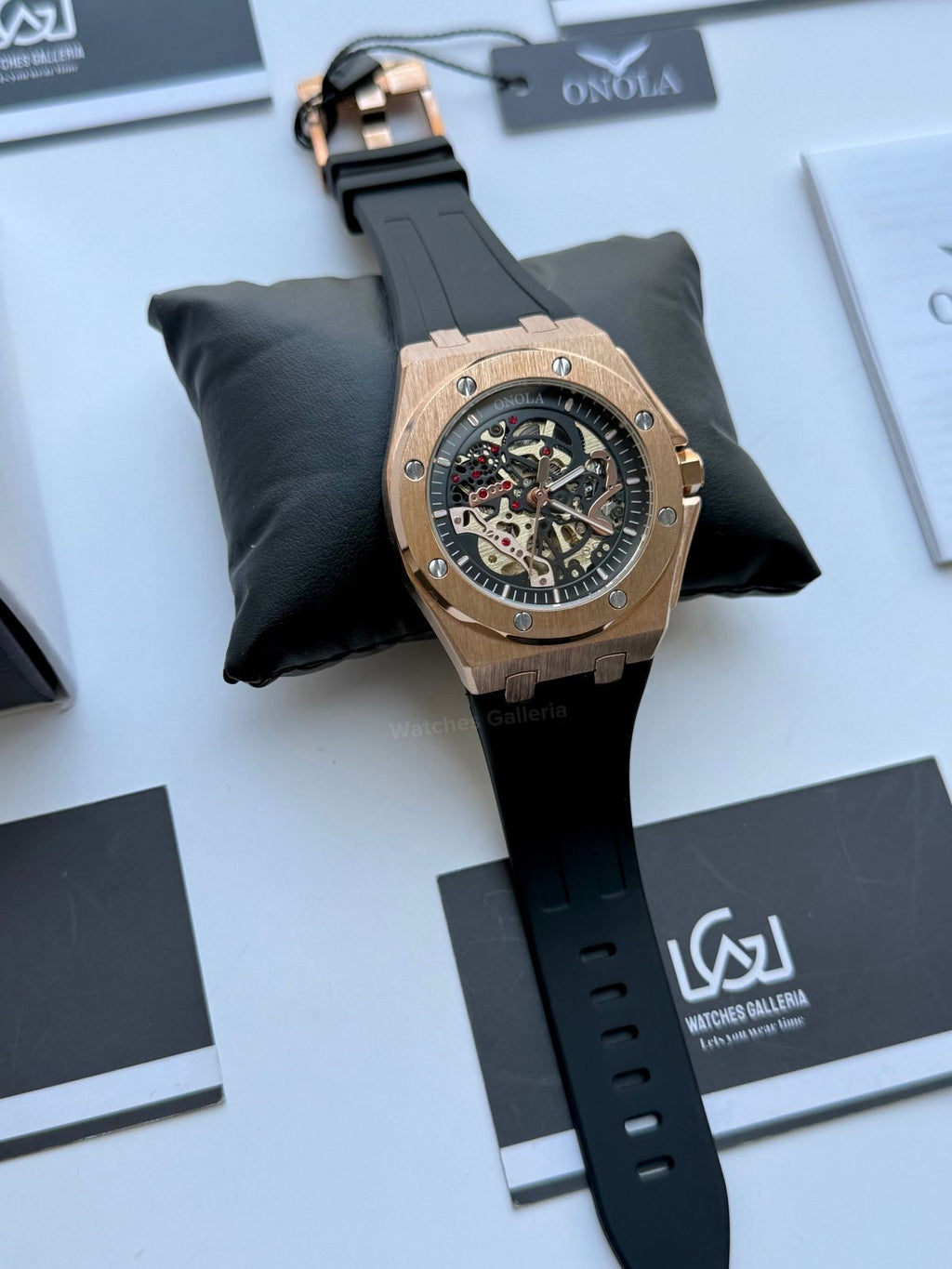 Onola 3834 Royal Oak Offshore Skeleton Gold Black 46mm Automatic – Premium Skeleton Design