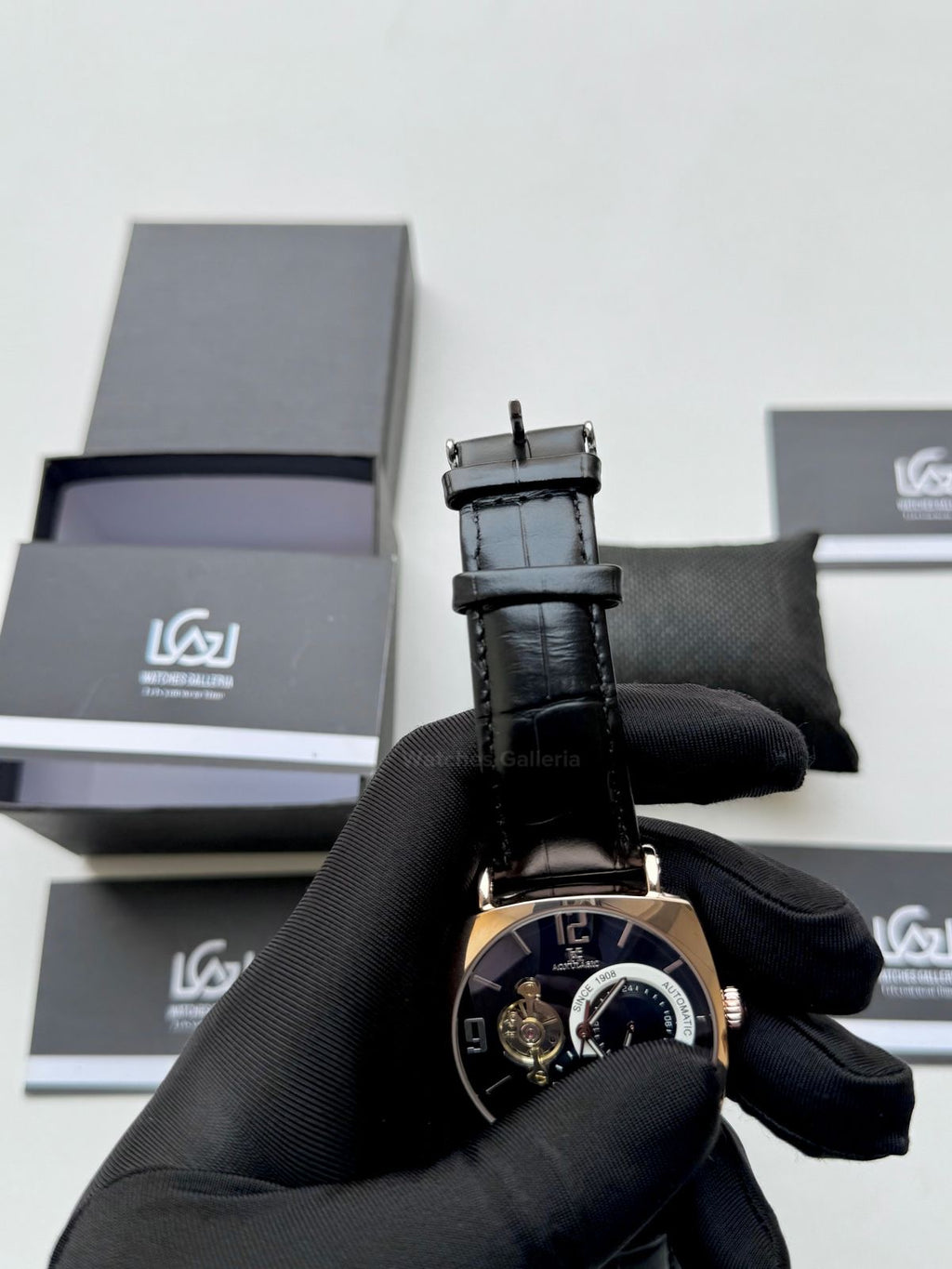 Aokulasic AOKU001 Moonphase Flywheel (Black/Rose Gold) Aokulasic Watch in Pakistan