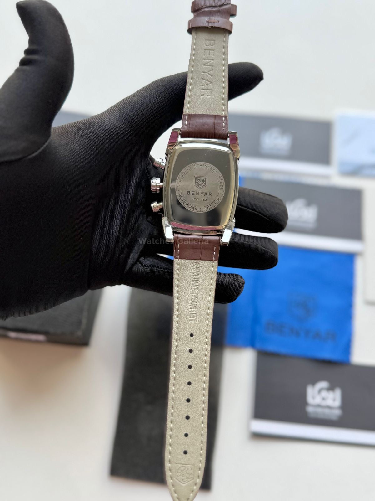 Benyar BY5113 Square Chronograph (Brown/Silver) Benyar Watch Pakistan