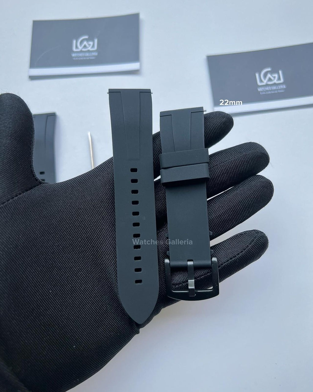 Rubber Straps Quick Release (Black Black Buckle) 20mm or 22mm
