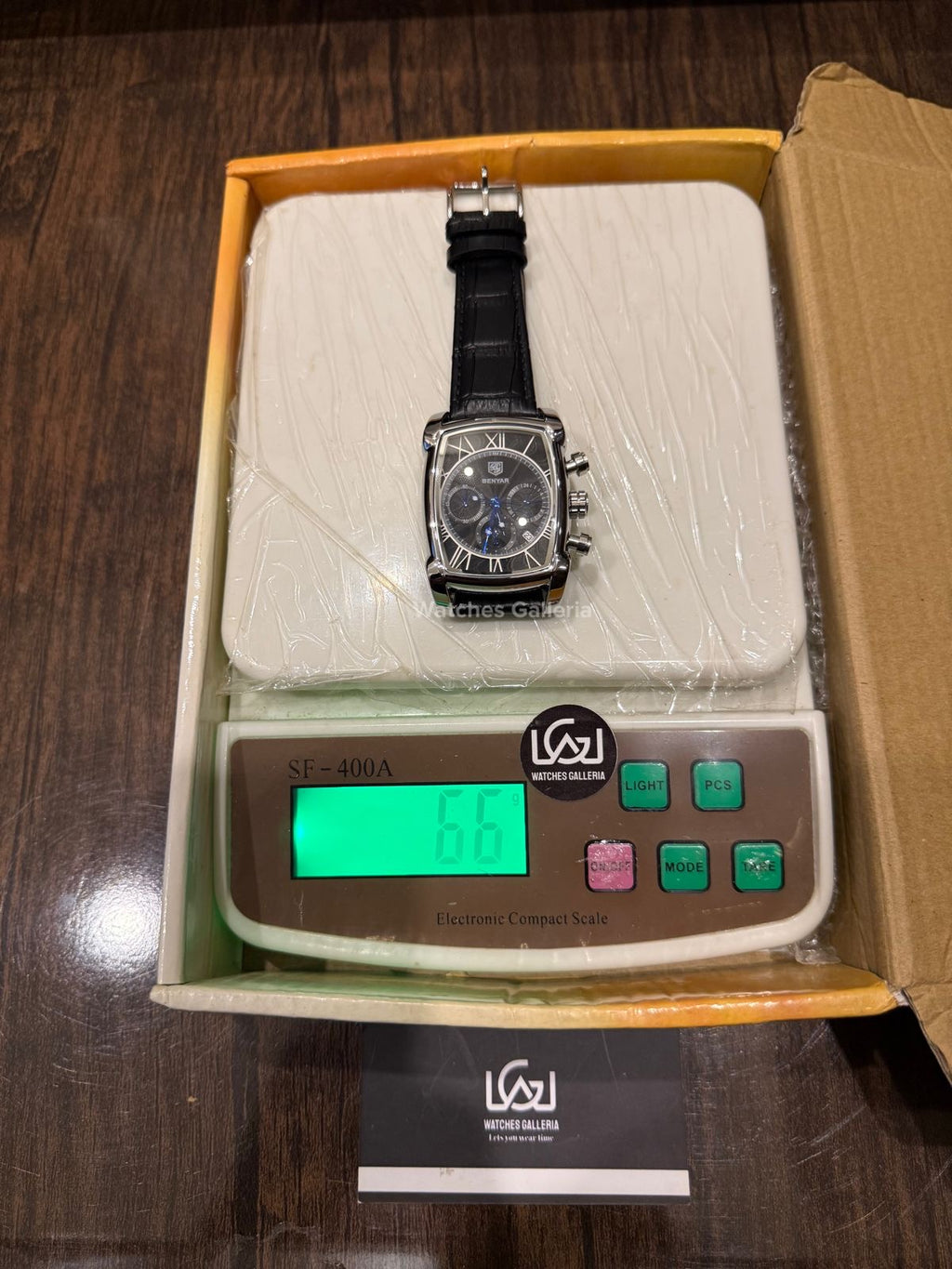 Benyar BY5113 Square Chronograph (Black/Silver) Benyar Watch Pakistan