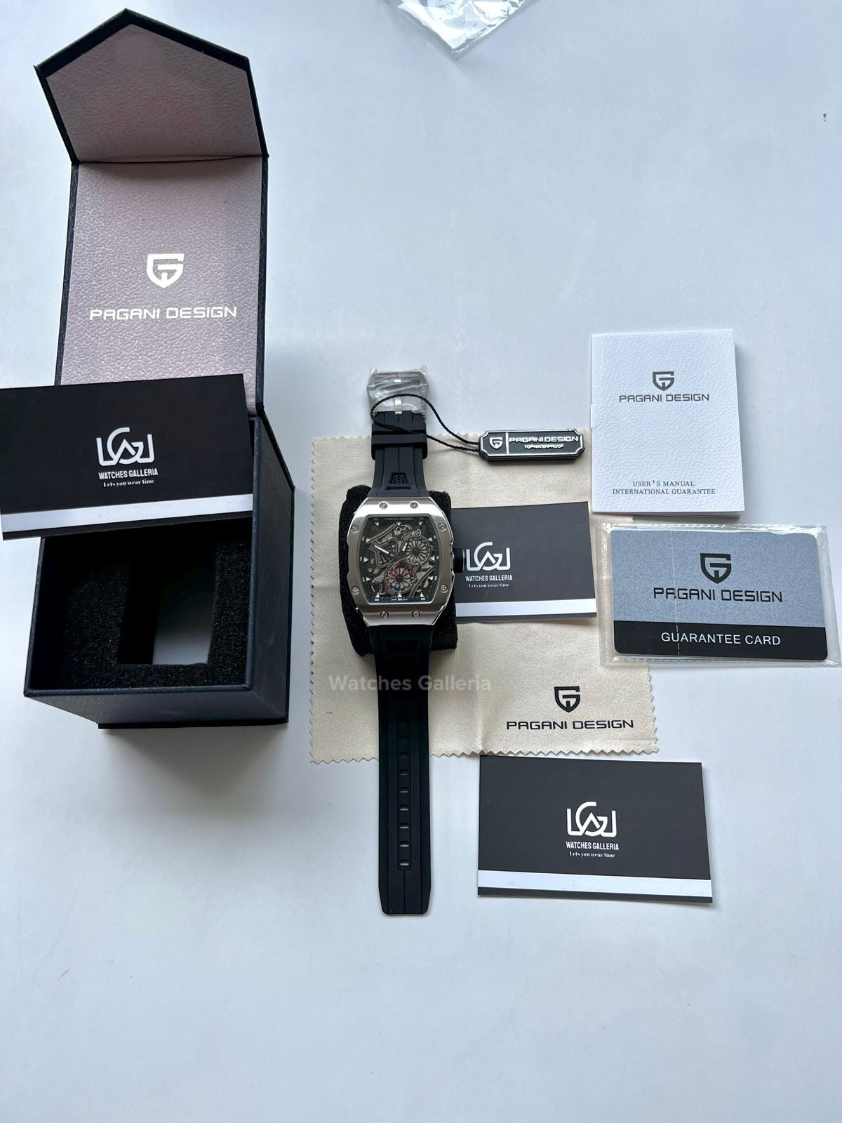Pagani Design Tonneau Quartz (Black/Silver) PDys012 Watches Galleria