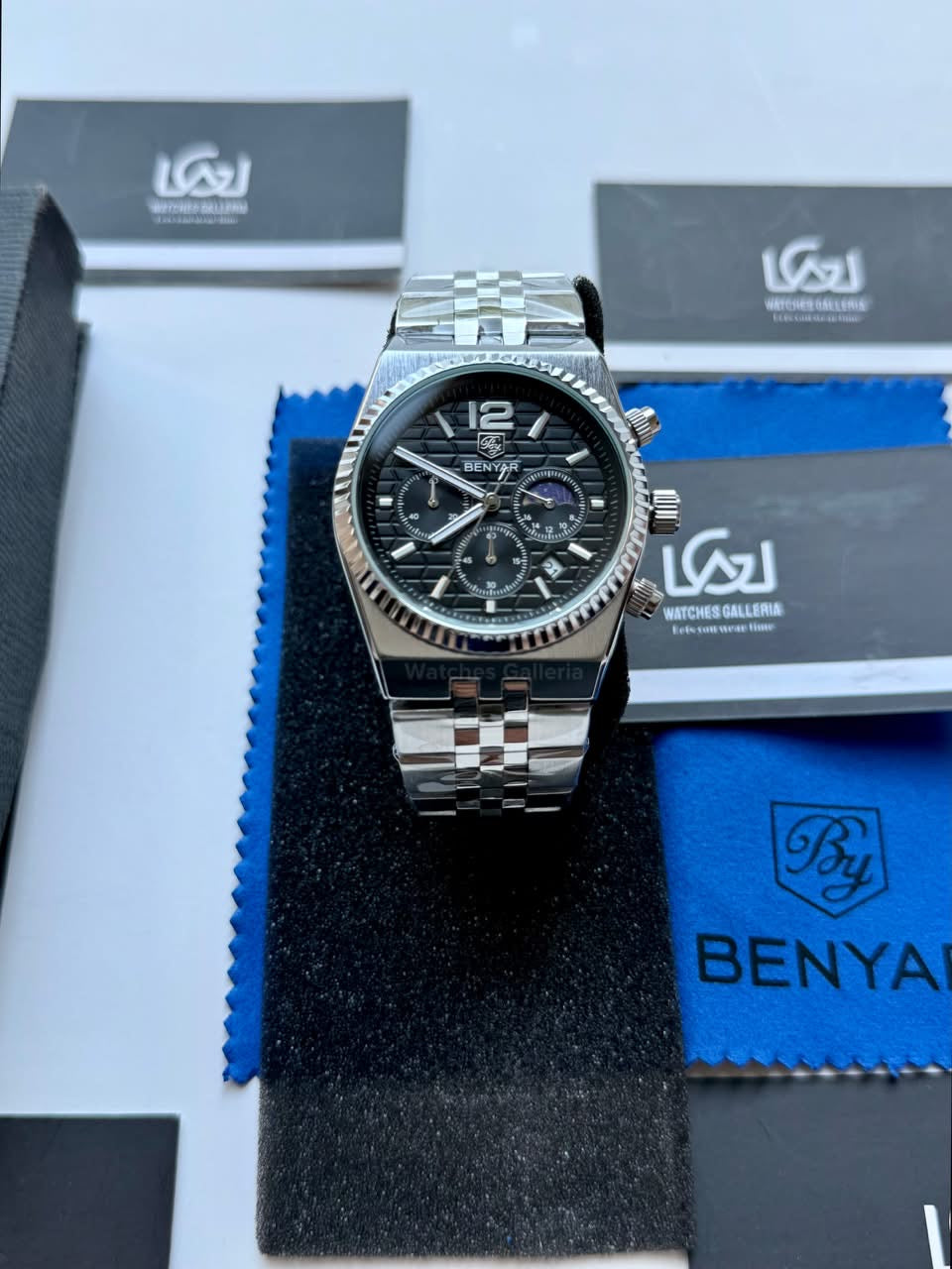 Benyar BY5225 Land Dweller Chronograph Black Dial Luxury Men’s Watch in Pakistan – Japanese Quartz Stainless Steel Watch