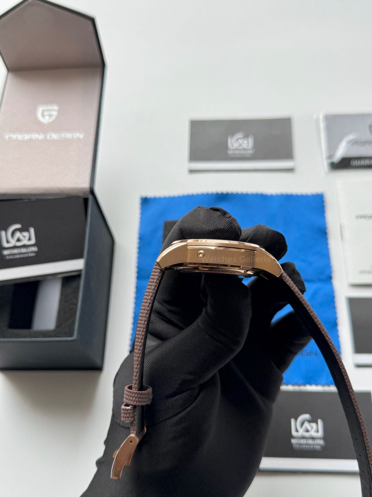 Pagani Design PDys021 Moonphase Flywheel Automatic Latest Watch (Brown/Rose Gold) PD-YS021 Pagani Design in Pakistan