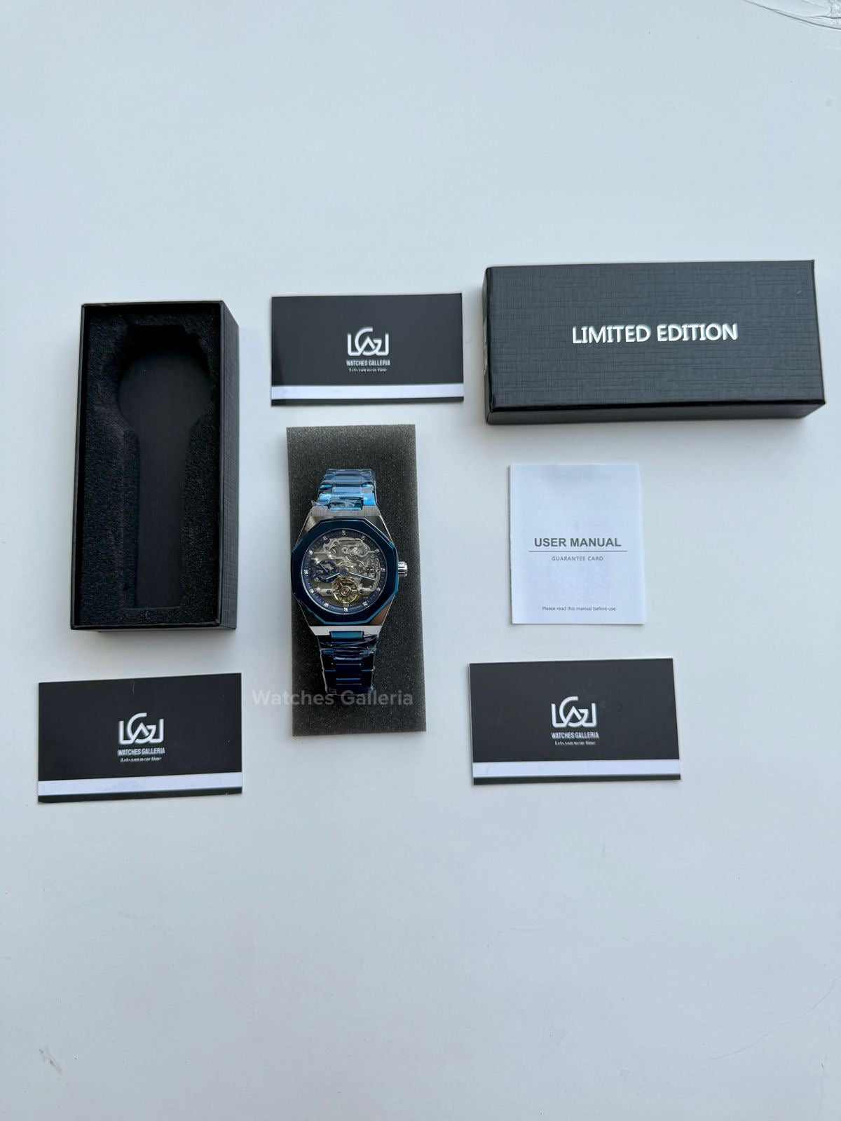 Forsining Royal Oak Skeleton Automatic (Silver/Blue) TM375G Watches Galleria